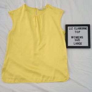 LIZ CLAIBORNE Sleeveless top Bright Yellow Sz L
